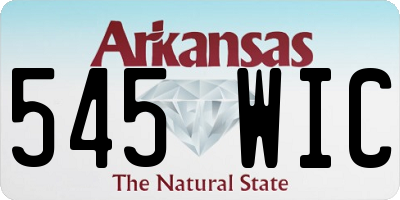 AR license plate 545WIC