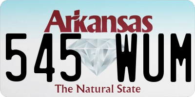AR license plate 545WUM