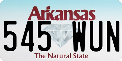 AR license plate 545WUN