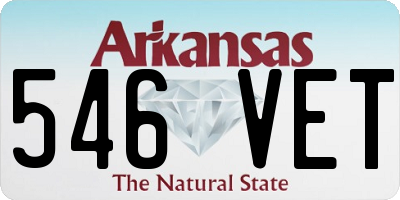 AR license plate 546VET