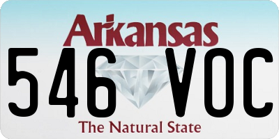 AR license plate 546VOC