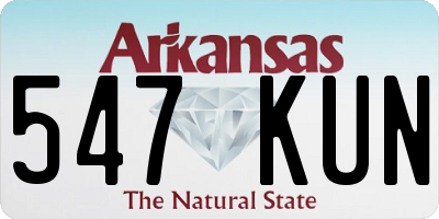AR license plate 547KUN