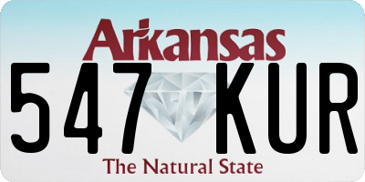 AR license plate 547KUR