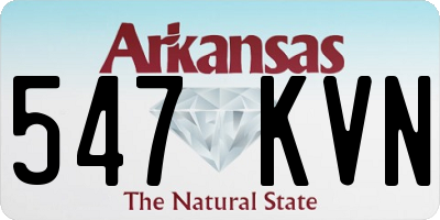 AR license plate 547KVN