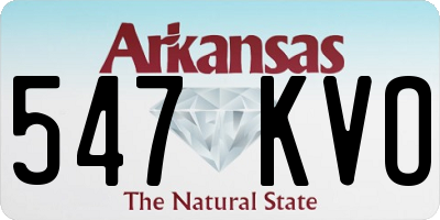 AR license plate 547KVO