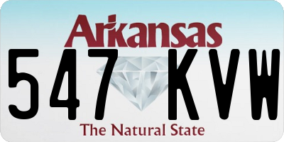 AR license plate 547KVW