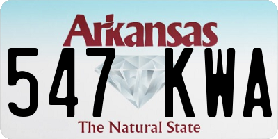 AR license plate 547KWA