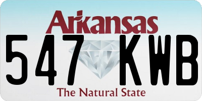 AR license plate 547KWB