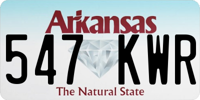 AR license plate 547KWR