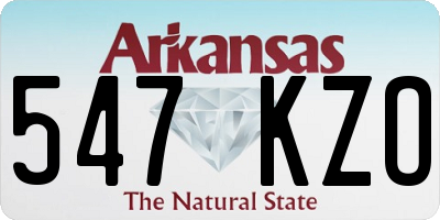 AR license plate 547KZO