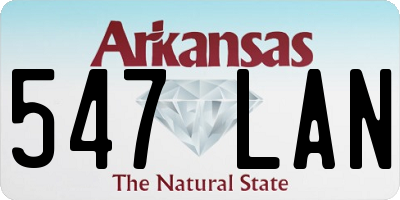 AR license plate 547LAN