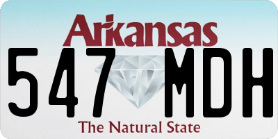 AR license plate 547MDH