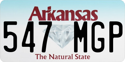 AR license plate 547MGP