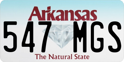 AR license plate 547MGS