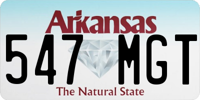 AR license plate 547MGT