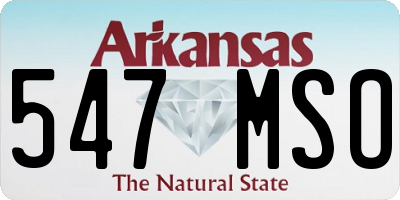 AR license plate 547MSO