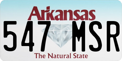 AR license plate 547MSR