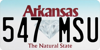 AR license plate 547MSU