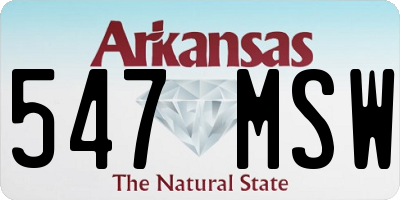 AR license plate 547MSW
