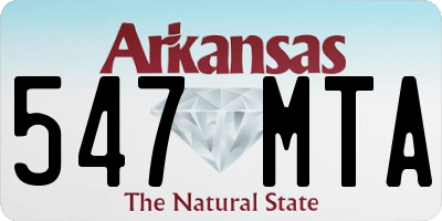 AR license plate 547MTA