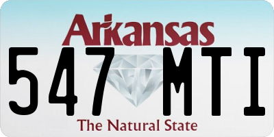 AR license plate 547MTI