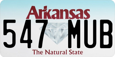 AR license plate 547MUB