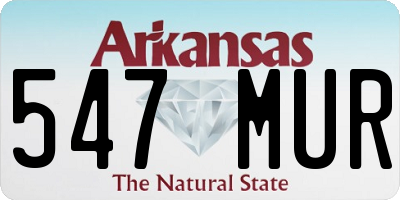 AR license plate 547MUR