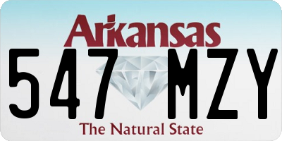 AR license plate 547MZY