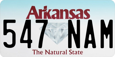 AR license plate 547NAM