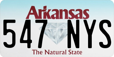 AR license plate 547NYS