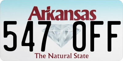 AR license plate 547OFF