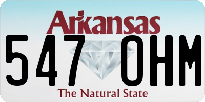 AR license plate 547OHM