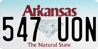 AR license plate 547UON