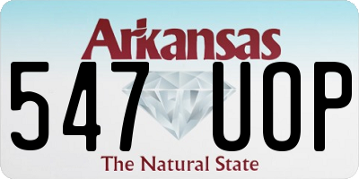 AR license plate 547UOP