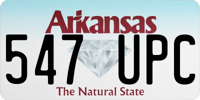 AR license plate 547UPC
