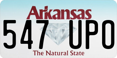 AR license plate 547UPO