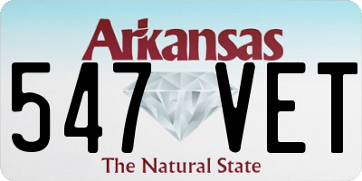 AR license plate 547VET