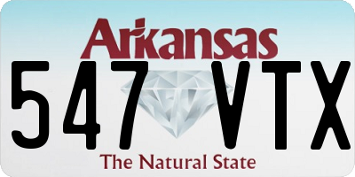 AR license plate 547VTX