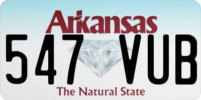 AR license plate 547VUB