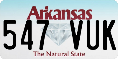 AR license plate 547VUK