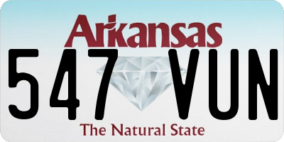 AR license plate 547VUN