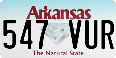 AR license plate 547VUR