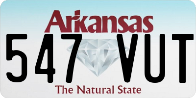 AR license plate 547VUT