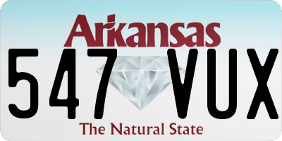 AR license plate 547VUX