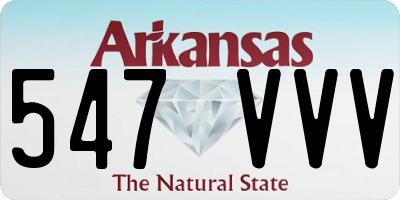 AR license plate 547VVV