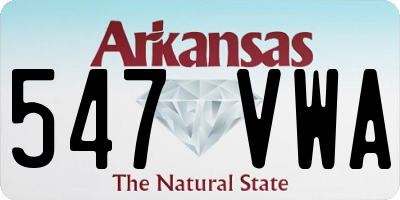 AR license plate 547VWA