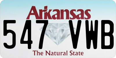 AR license plate 547VWB