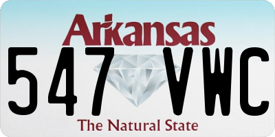 AR license plate 547VWC
