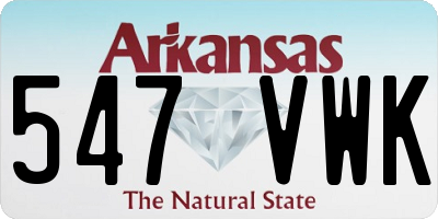 AR license plate 547VWK