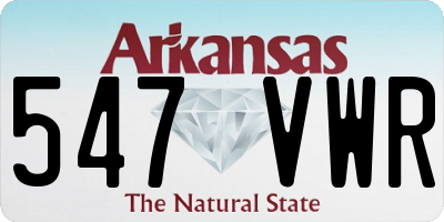 AR license plate 547VWR